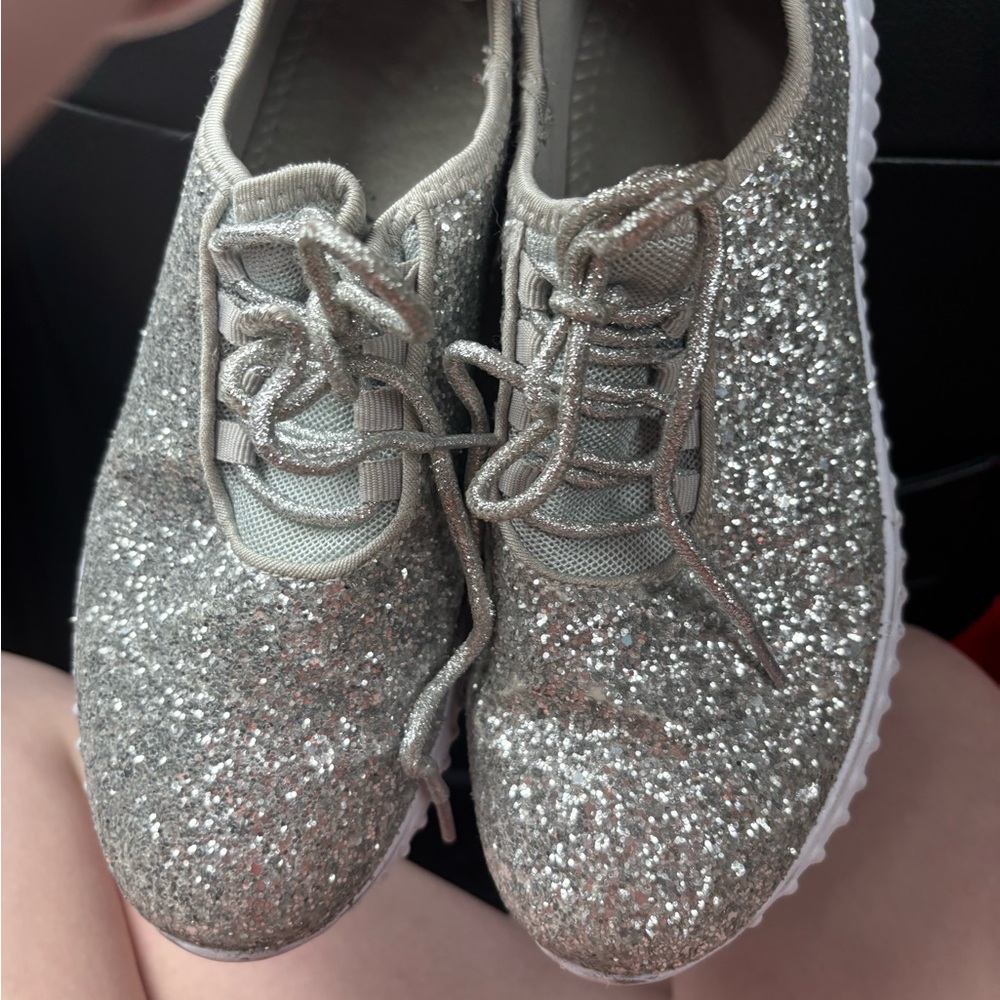 Sparkling Silver Women's Sneakers